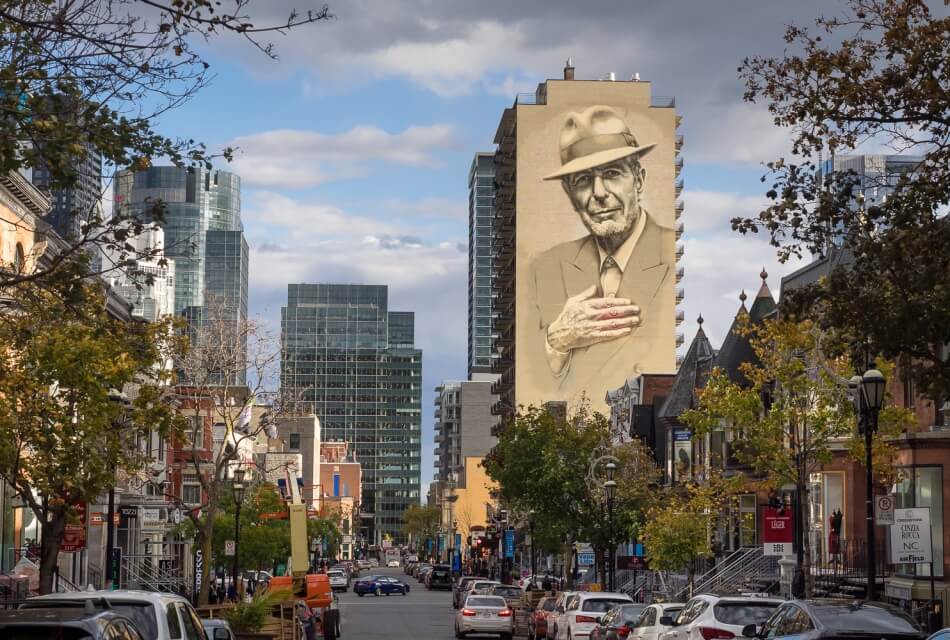 Peinturer Montréal : la Murale de Leonard Cohen par Mu Montréal