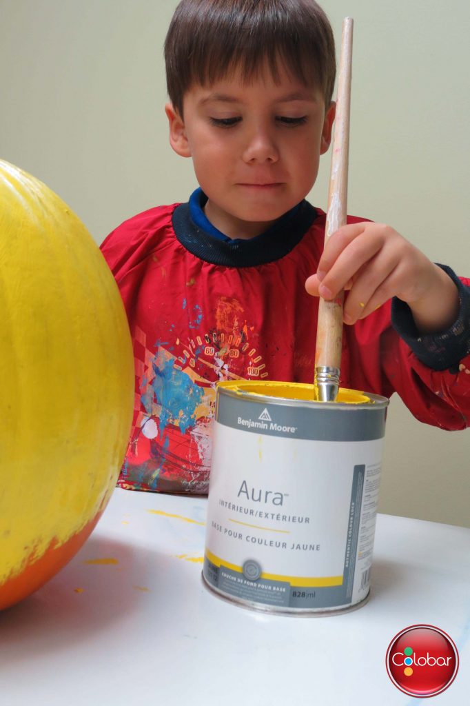 Citrouille Maitre Ninjago en voie d'être décorée