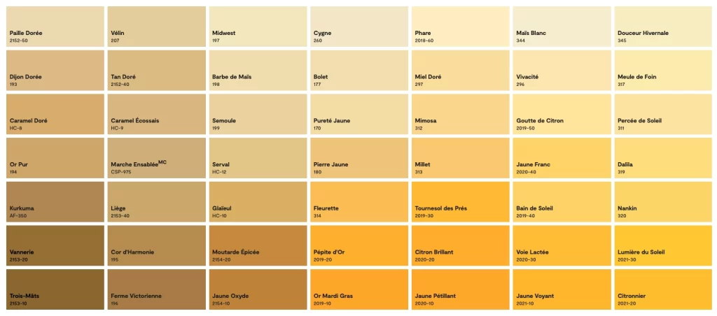 Couleur benjamin moore colobar jaune 3