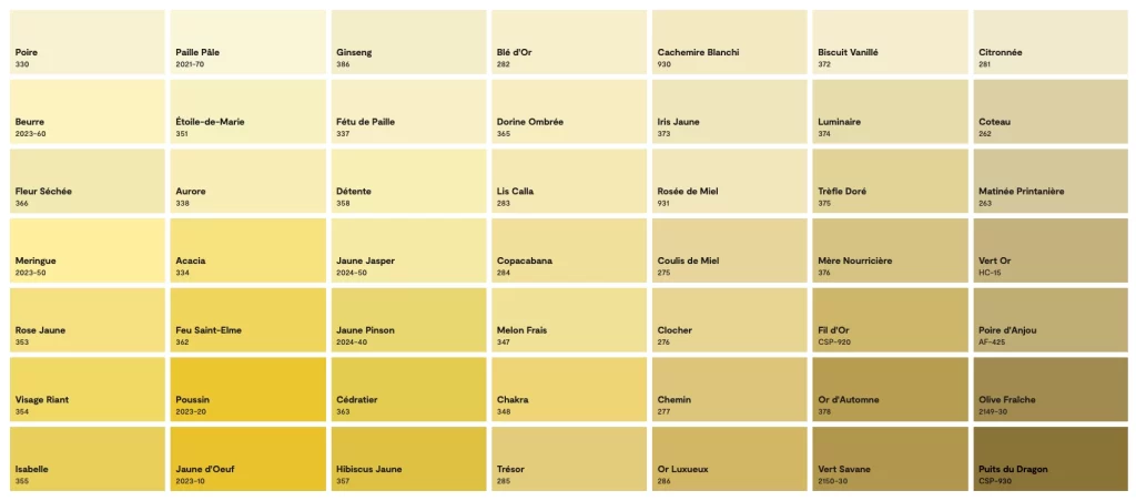 Couleur benjamin moore colobar jaune 6