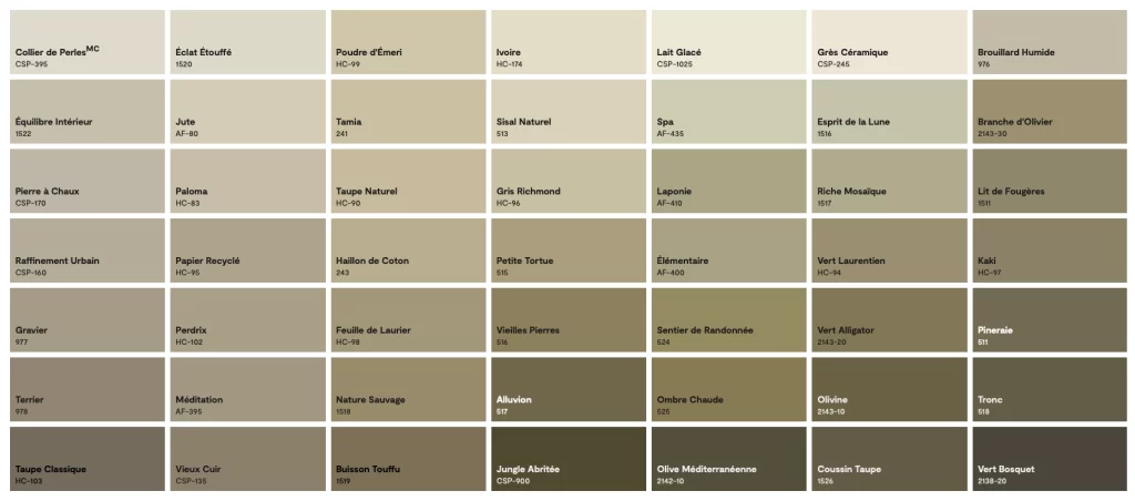 Couleur benjamin moore colobar neutre 10