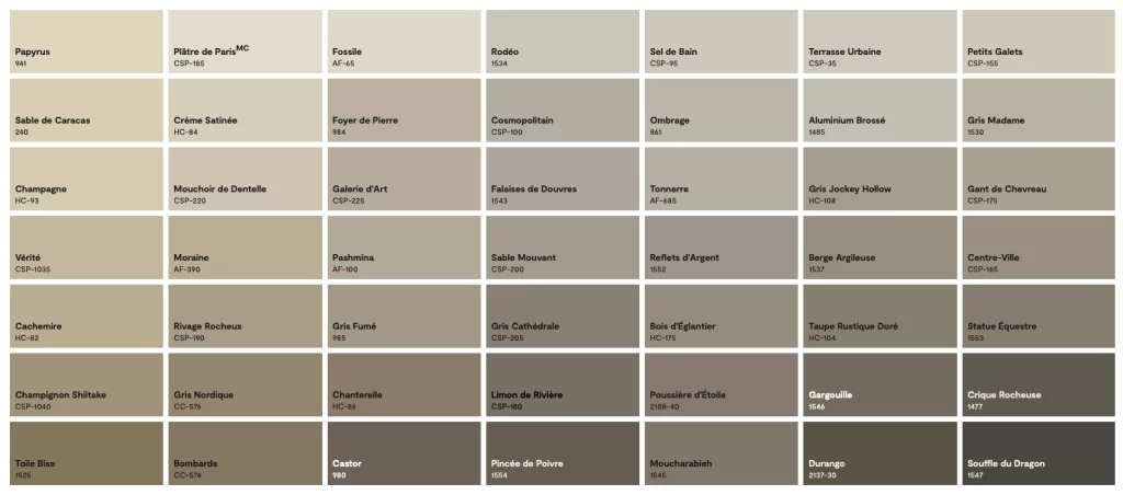 Couleur benjamin moore colobar neutre 9