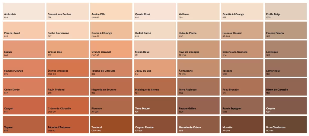 Couleur benjamin moore colobar orange 5