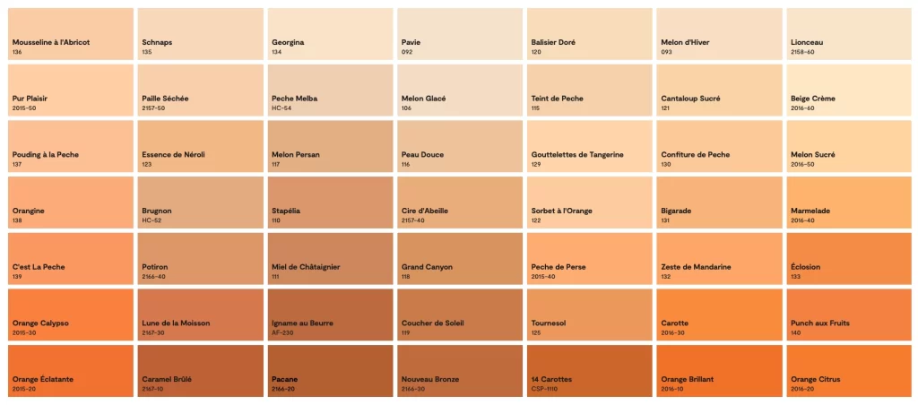 Couleur benjamin moore colobar orange 7