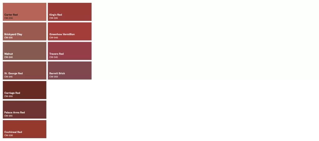 Couleur benjamin moore colobar rouge 10