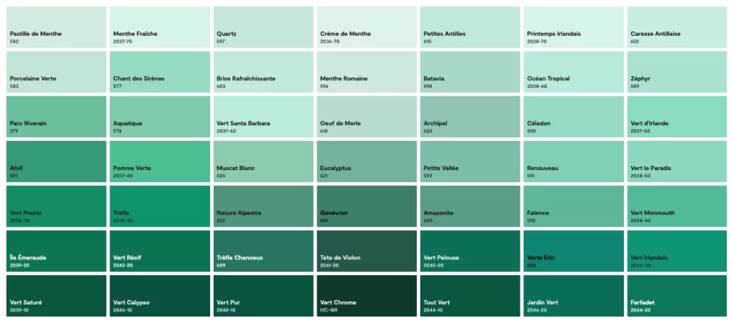 Couleur benjamin moore colobar vert 10