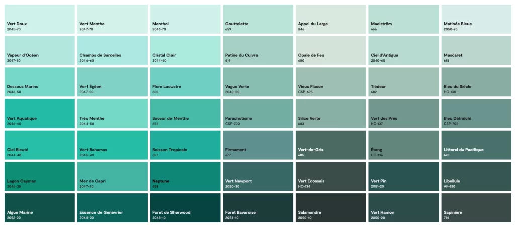 Couleur benjamin moore colobar vert 12