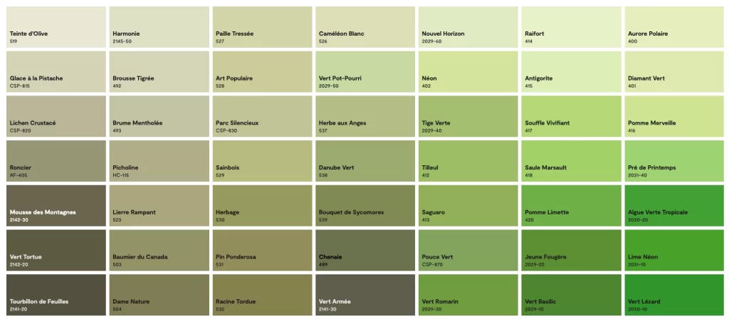Couleur benjamin moore colobar vert 3