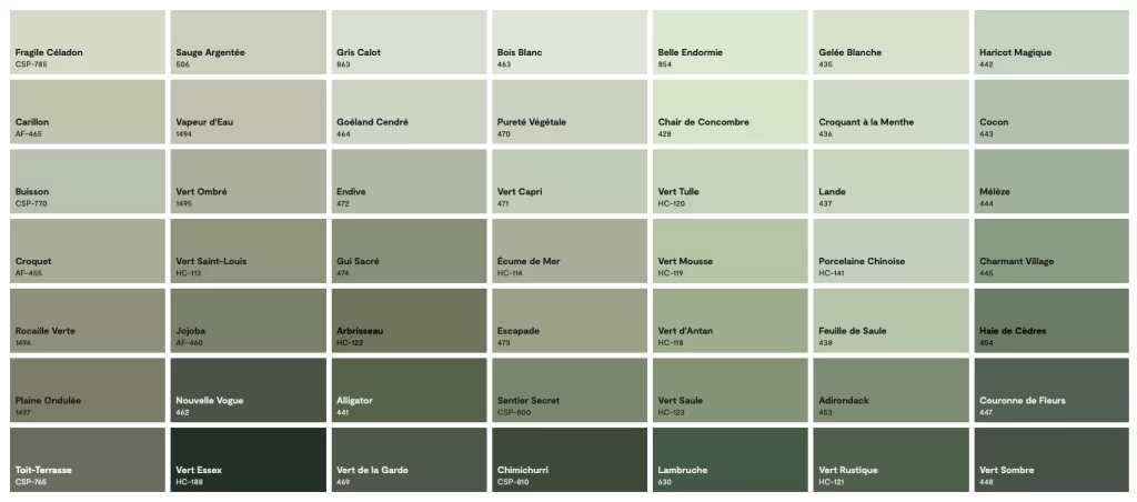 Couleur benjamin moore colobar vert 7