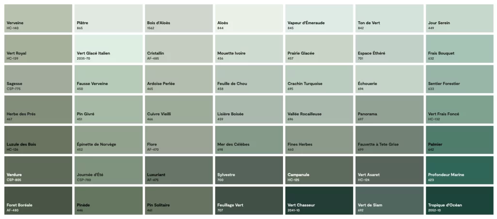 Couleur benjamin moore colobar vert 8