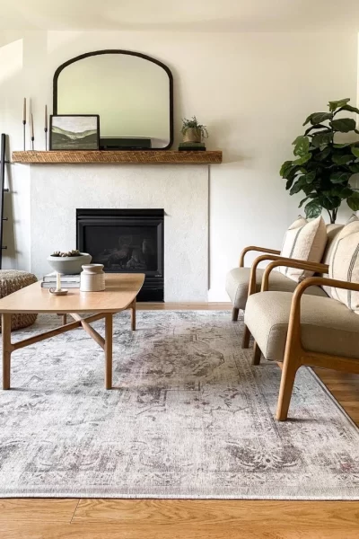 Manteau de foyer fait avec Microbéton Couleur : Perle