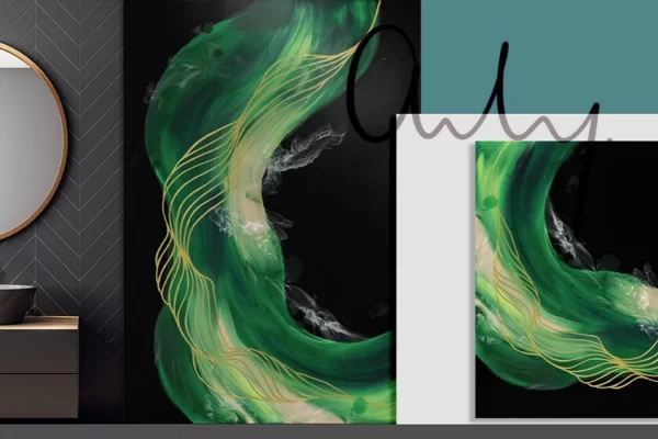 Installation Muraluxe douche et salle de bain panneaux architecturaux Audrey Lachance vert et noire Installation Muraluxe douche et salle de bain panneaux architecturaux Audrey Lachance vert et noire