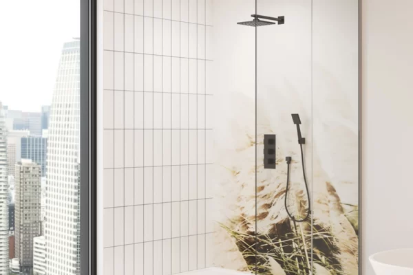 Panneaux architecturaux Muraluxe douche coll. Inspire rectangle blanc et blé Panneaux architecturaux Muraluxe douche coll. Inspire rectangle blanc et blé