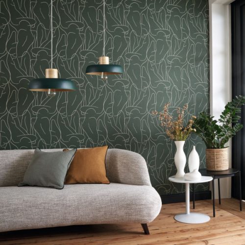 papier-peint Académie Kaki Decor 3 GLRY 8610 73 21 Décor 3 papier peint Académie couleur Kaki collection Gallery de Casadeco