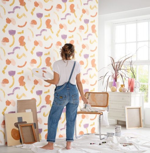 papier-peint Mouvement Parme-Orange Decor 2 GLRY 8613 51 24 Décor 2 papier peint Mouvement Parme-Orange Collection Gallery de Casadeco