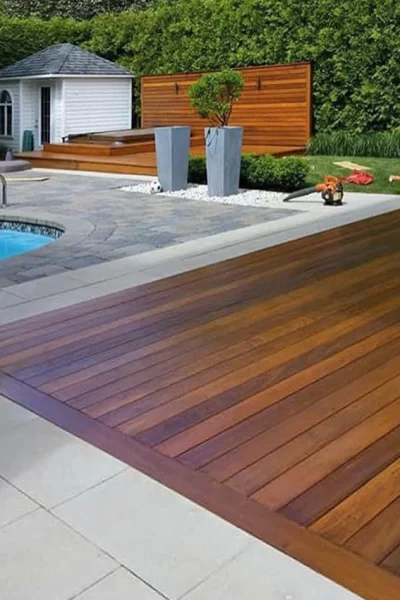 Patio en cèdre traité à l'huile ALIS Couleur : Pin d'oregron